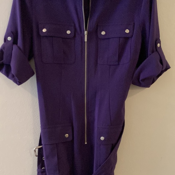 MICHAEL Michael Kors Purple Utility Dress M NWOT - Picture 5 of 16